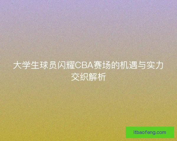 大学生球员闪耀CBA赛场的机遇与实力交织解析